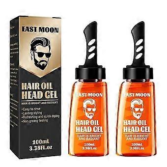 2pcs Professional 2-in-1 Hair Wax Gel With Comb Long-lasting Fluffy Hair Pomade Wax Mud Men Hair Cream Salon Styling Gel Tool