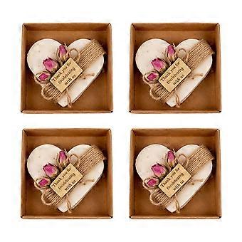 Floral Scented Soap With Wooden Label Handmade Heart Soap For Wedding Bridal Showers Anniversary Celebration Guest Gift Multicolor