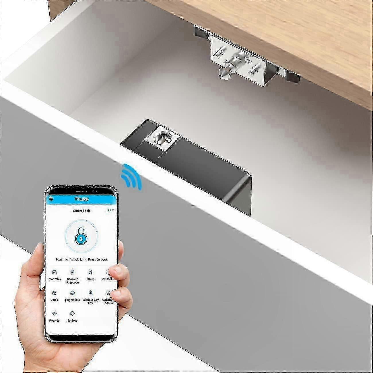 Smart NFC RFID Electronic Cabinet Lock, Hidden DIY Slide Latch Security Lock