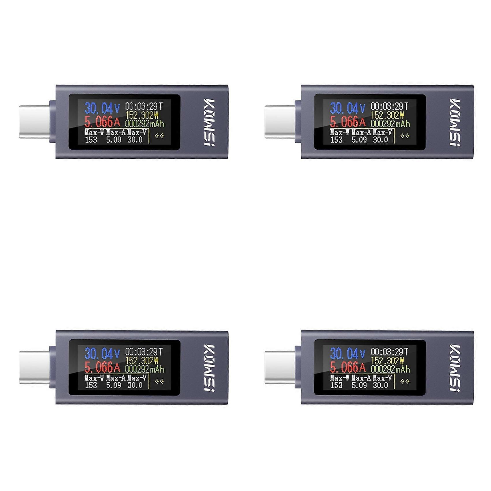 4X KOWSI Power Meter Multi-Function Digital Display DC Voltage Ammeter Power Meter Type-C Charging Tester