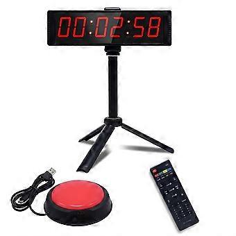 Stoppuhr mit Start/Stopp-Taste, LED-Digitaltimer mit Fernbedienung, Countdown-Uhr mit Summer, Fitnessuhr mit EU-Stecker