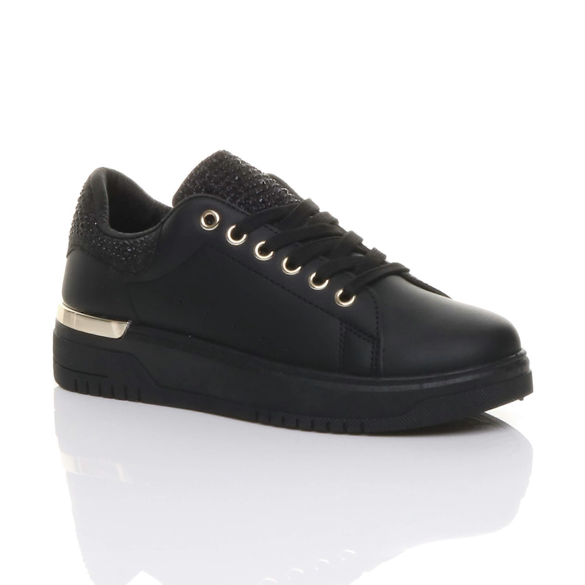 Flat Chunky Diamante Sparkly Trainers