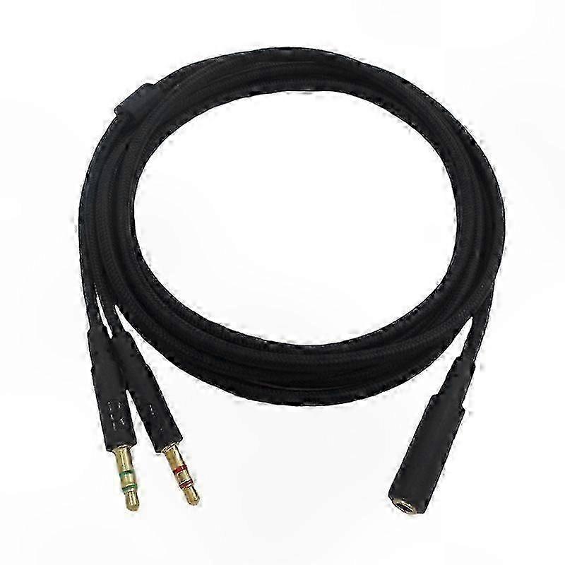 2-in-1 Gaming Headset Audio Extension Cable, 3.5mm Universal Compatibility for Multi-Platform Use