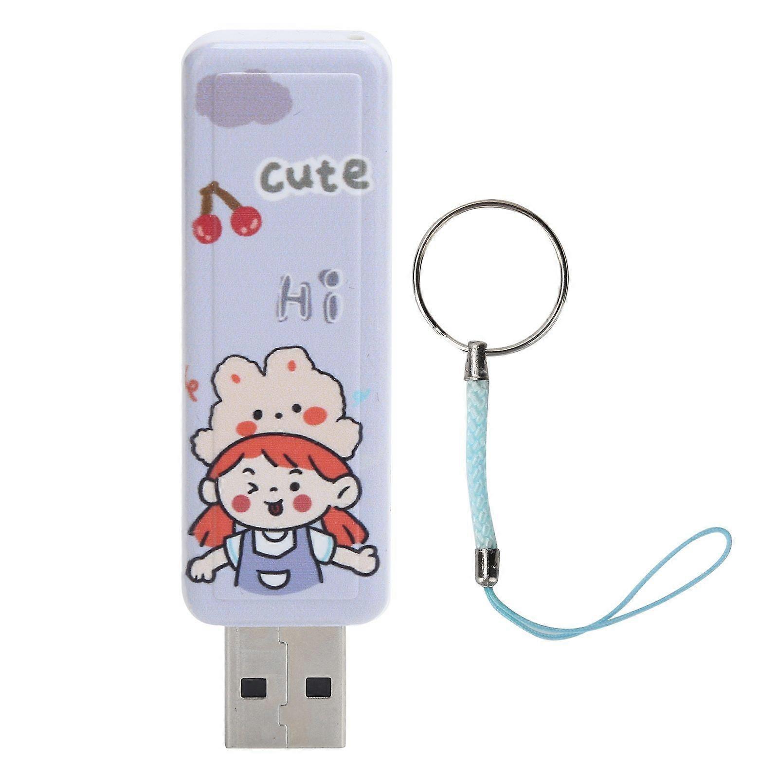 U Disk PushPull USB2.0 Memory Car Flash Drive Gift Computer Accessories Rabbit Girl Pattern(128GB )