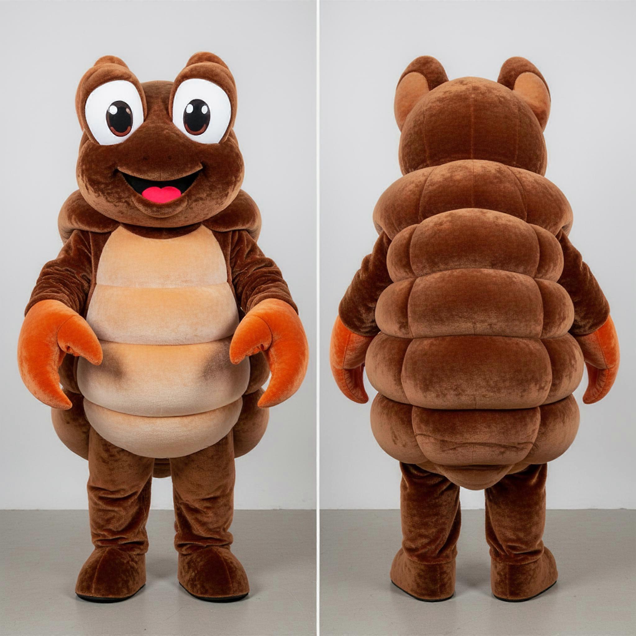 MASTICOT Sandy Brown Rounded Hermit Crab Mascot