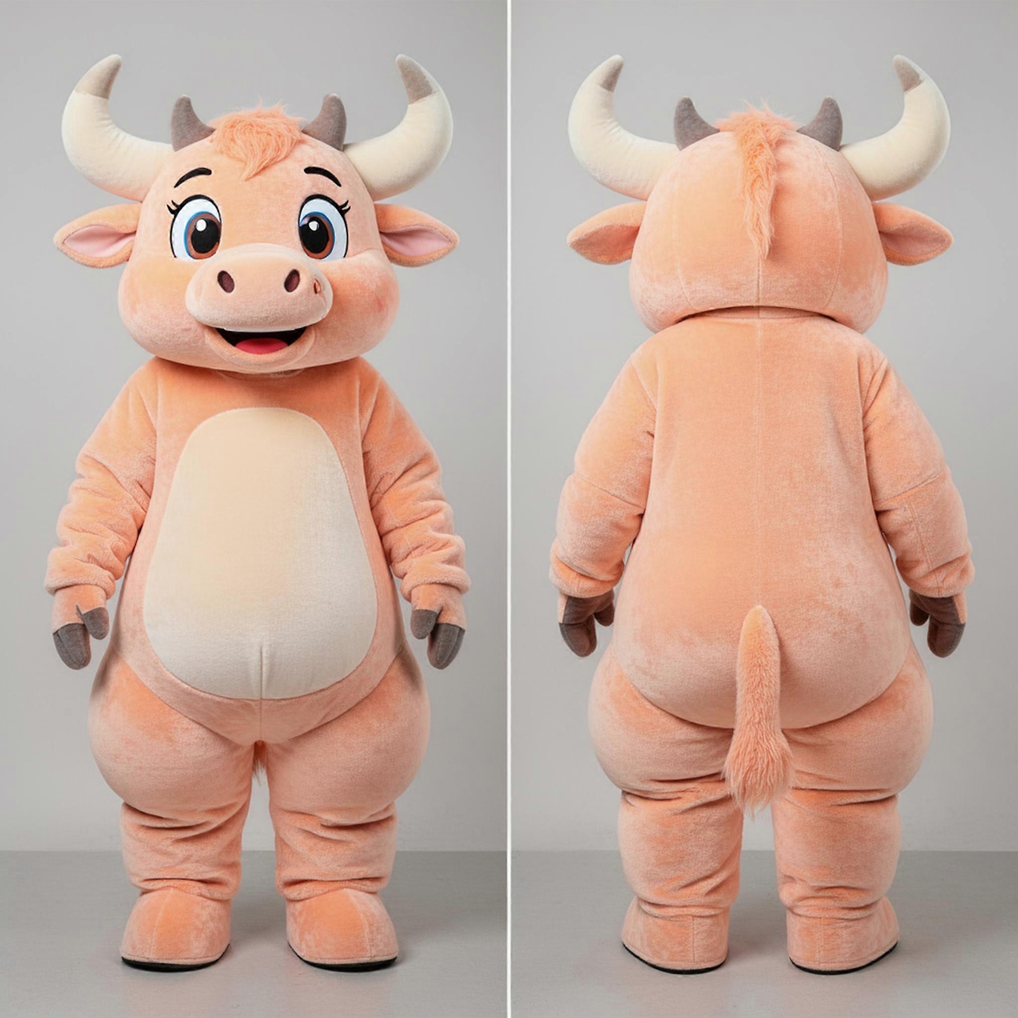 MASTICOT Peach Velvet Minotaur Mascot