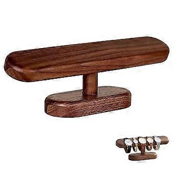 Houten horlogestandaard van 26 x 9,5 cm met T-vormige houder voor het ordenen van horloges, armbanden en kettingen op een dressoir of in een kast.