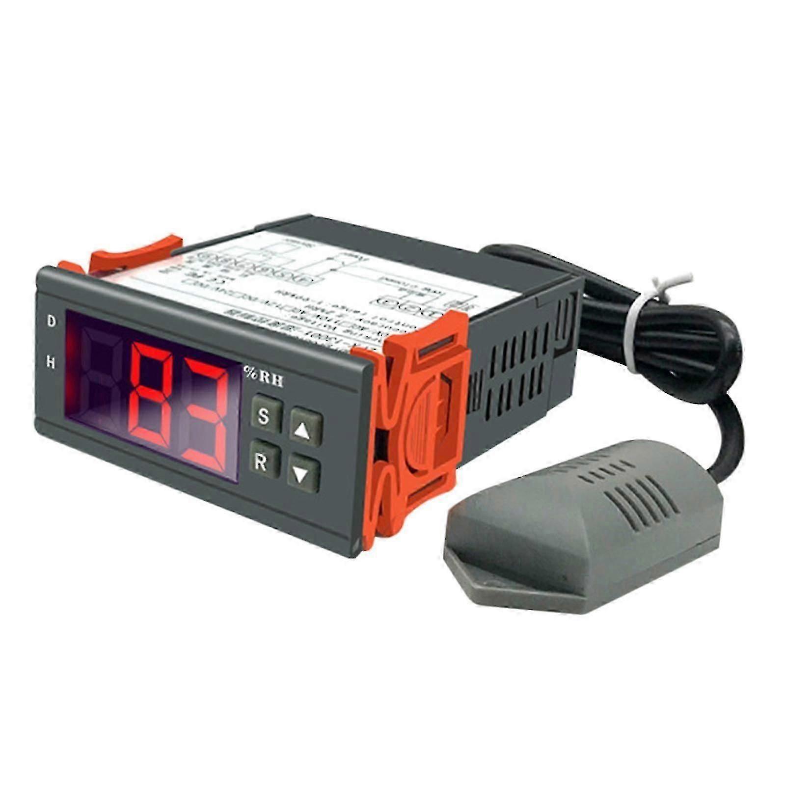 Digital High-precision Humidity Controller with Sensor Wire, Adjustable Dehumidification and Humidification Modes, Large Clear Display, Stable Perform