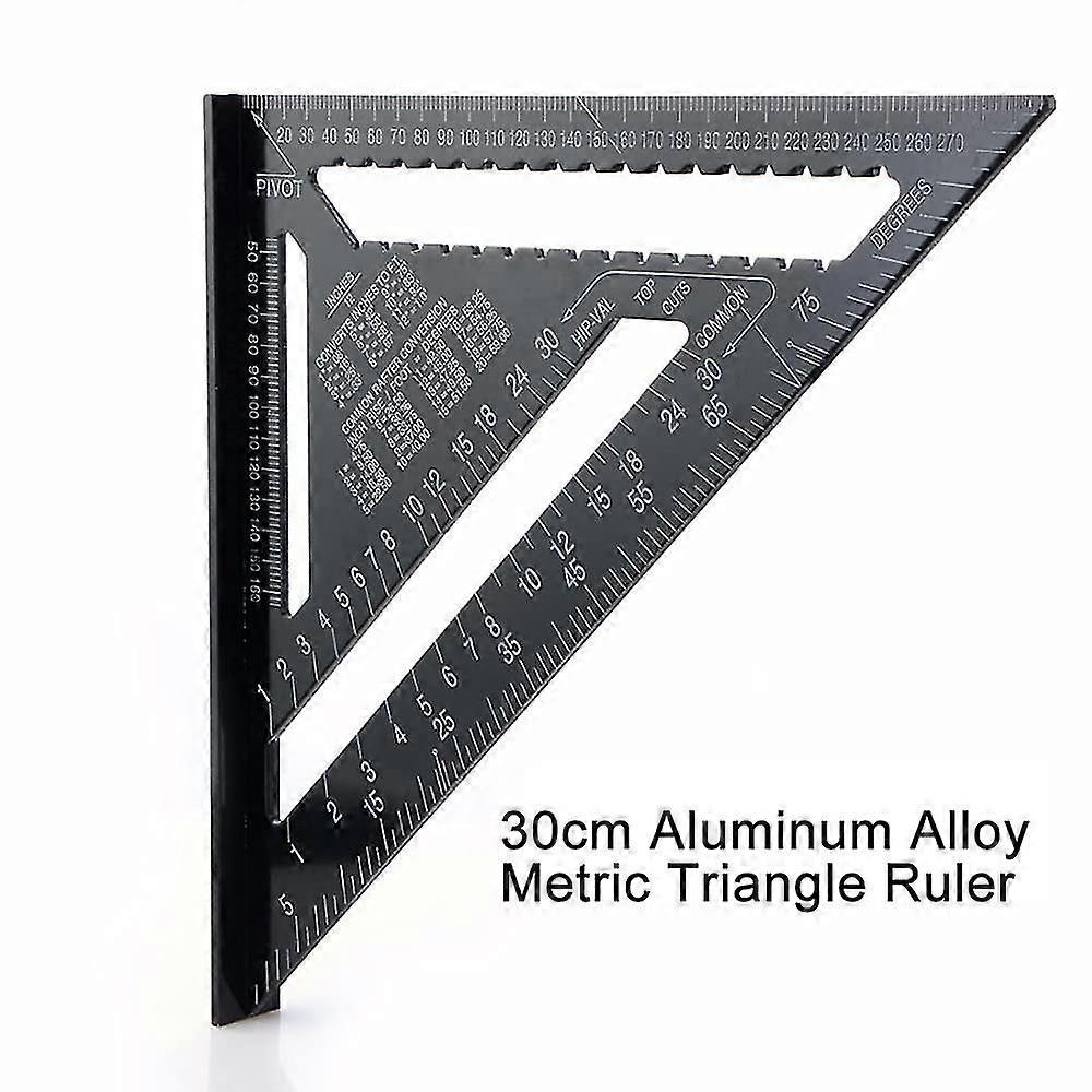 30cm Alloy Triangle Protractor Set Square Triangle Metric Carpentry Rulermeasuring Tool
