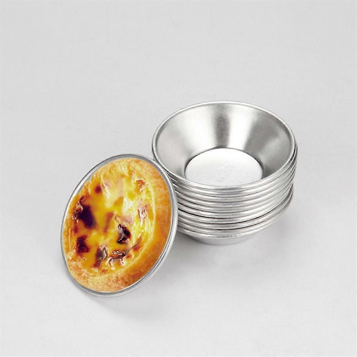 25 stuks eierpasteivorm, eierpasteibeker, eierpasteibodem, rond, herbruikbaar, antiaanbak (aluminium)