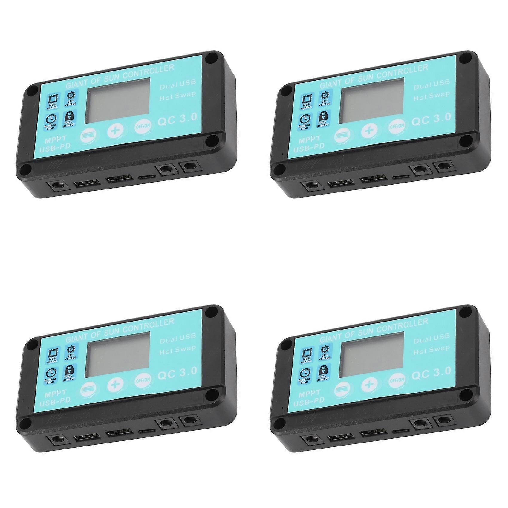 4X MPPT Solar Charge Controller Multiple Protection Solar Solar QC3.0 Controller with LCD Screen(10A)