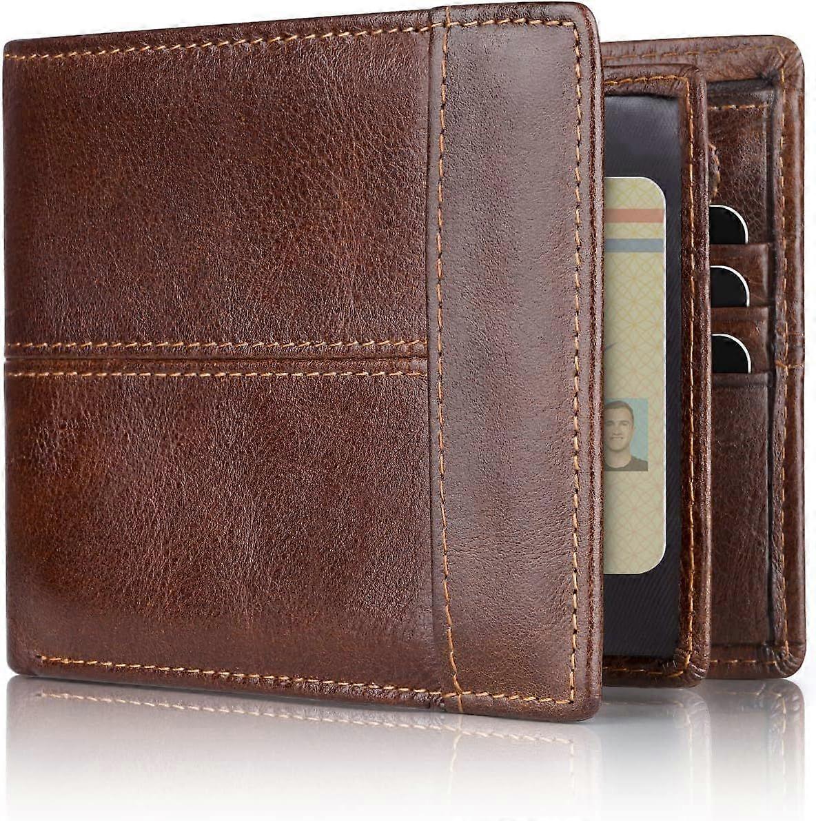 Wallet for Men RFID Blocking Genuine Leather Bifold Wallets