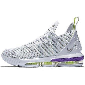 Nike Lebron 16 EP Støddæmpende Åndbar Letvægts Mellemhøjde Basketballsko Herre Sølv Hvid Asiatisk Version AO2595-102