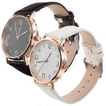 Casual Watches For Women Round Shape Women's Watch Dating 2Pcs