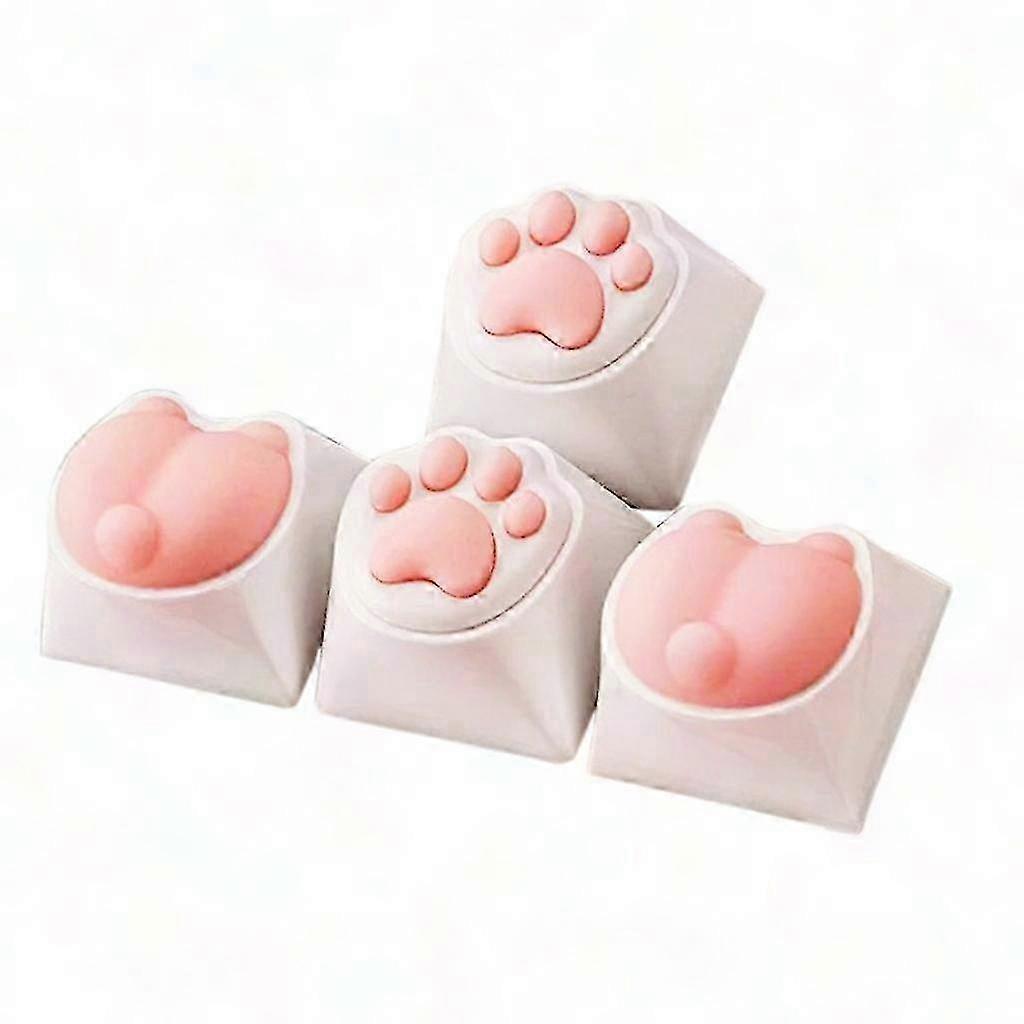 4-Pc Eco-Friendly Cat Keycaps