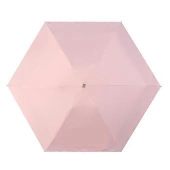 Compact Windproof Travel Umbrella for Women, Lightweight Pink Folding Design with Ergonomic Grip Handle