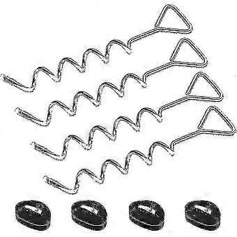 4 Sets Heavy Duty Trampoline Anchor Stakes Ground Anchor Kit - Stainless Galvanized Steel Stakes For Trampoline Garden Camp SwingJJ