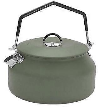 1L Stainless Steel Camping Kettle compatible with Outdoor Travel, Light Weight Coffee Pot, Boil Water Safely Green