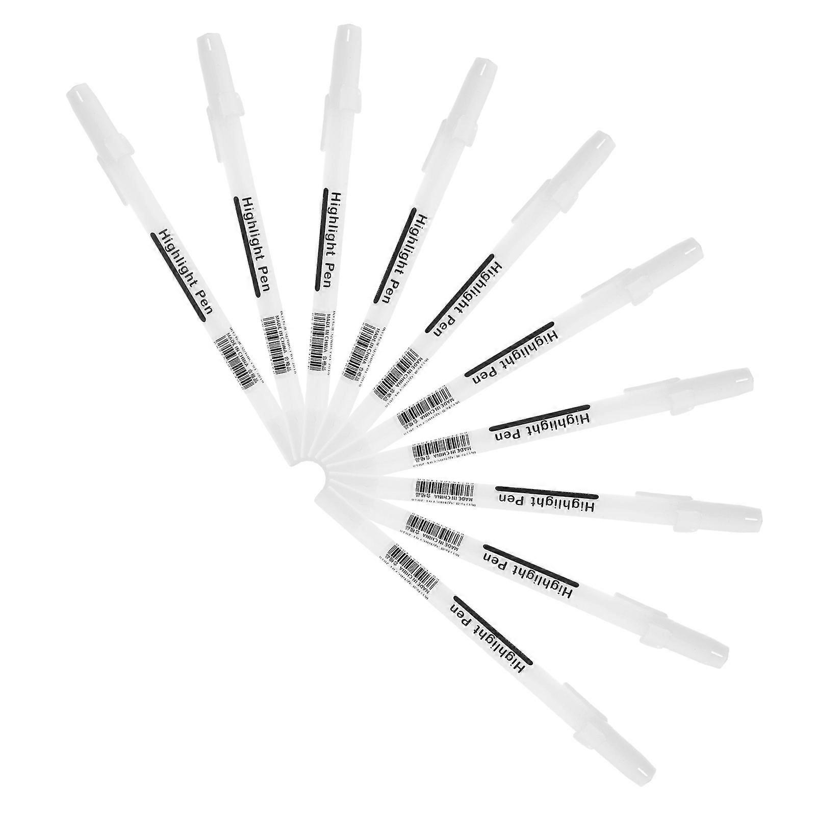 White Highlight Liner Marker for Writing Use 10Pcs Set for Drawing