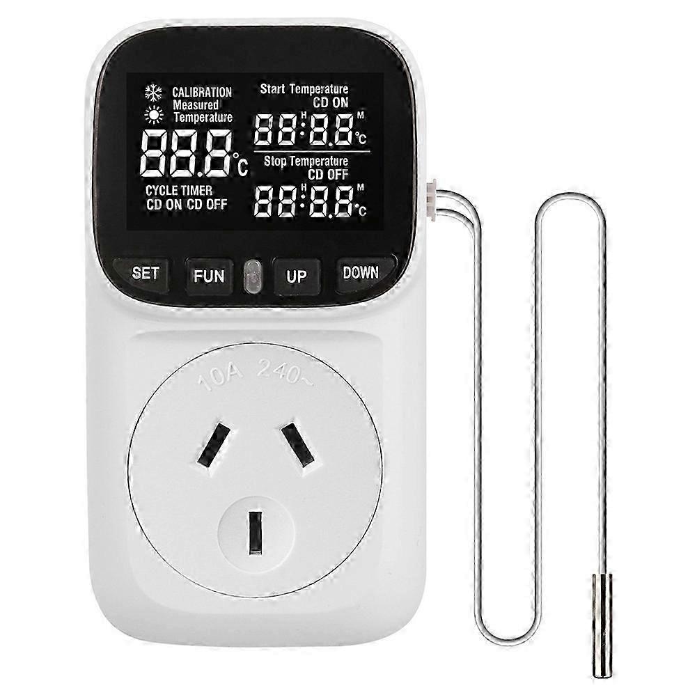 Digital Thermostat Socket, Temperature-Controlled Socket (Suitable for Heating and Cooling), with Display AU Plug