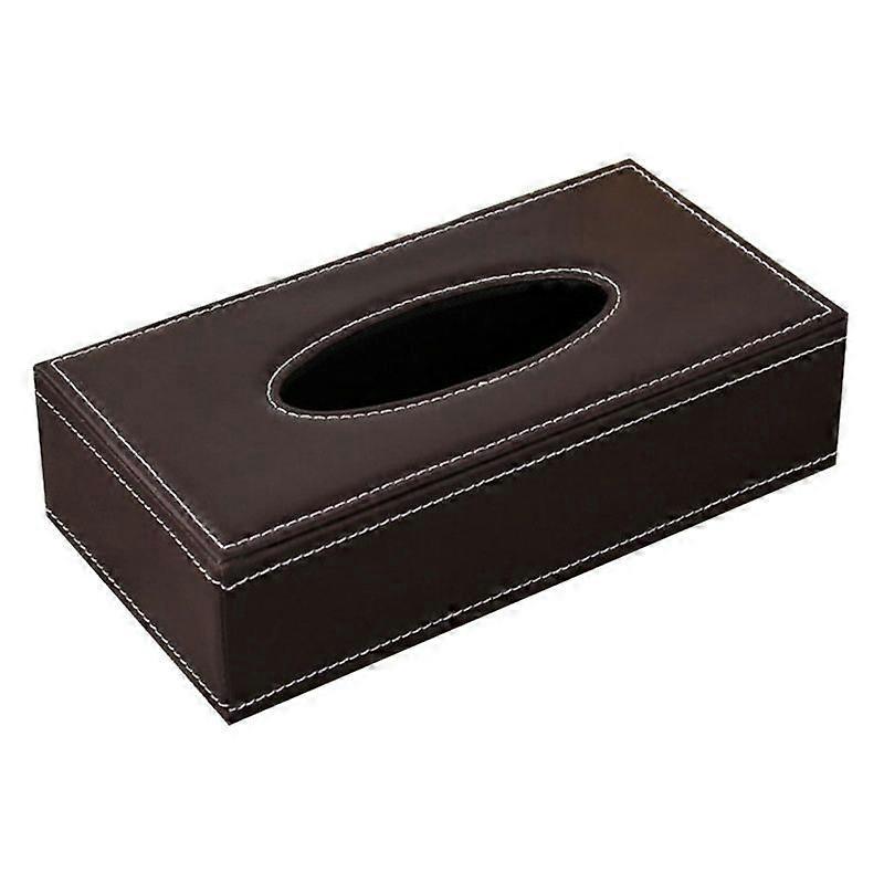 Solid Colour Faux Leather Tissue Box