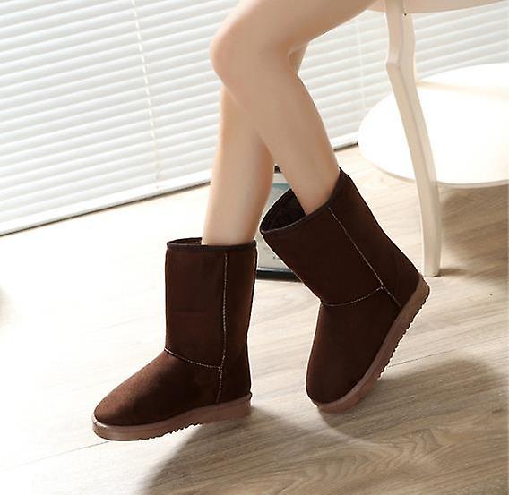 2022 Kış Bayan Kar Botları Artı Kabarık Kalınlaştırılmış Orta Tüp Pamuklu Botlar Bayan Kar Sıcak Moda Ayakkabı