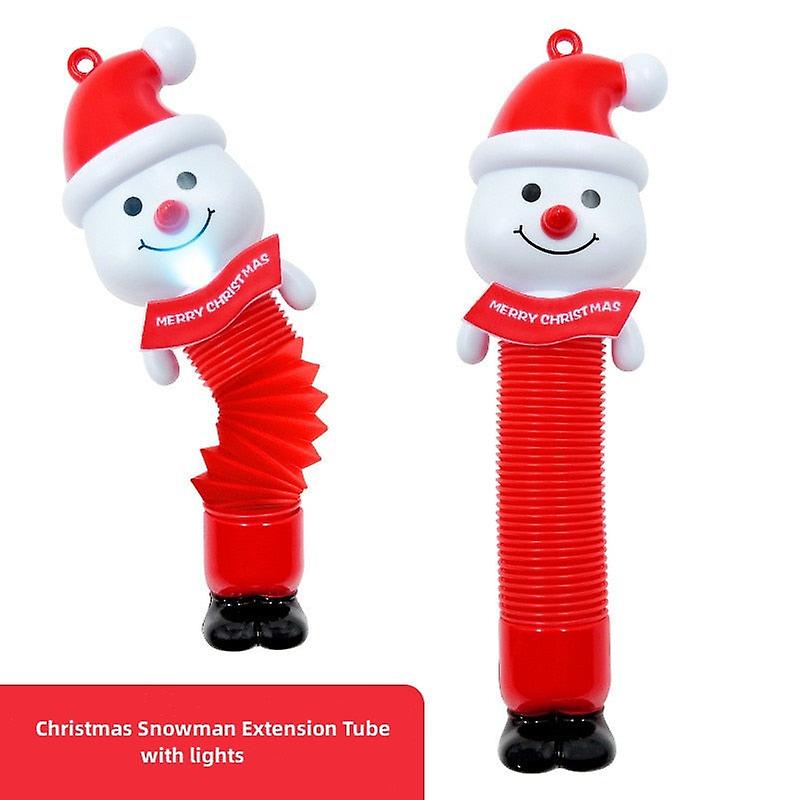 جديد عيد الميلاد فلاش تمديد أنبوب اللعب للأطفال DIY مع مصباح سحب أنبوب تخفيف الضغط لغز اللعب الحسي سانتا قلادة