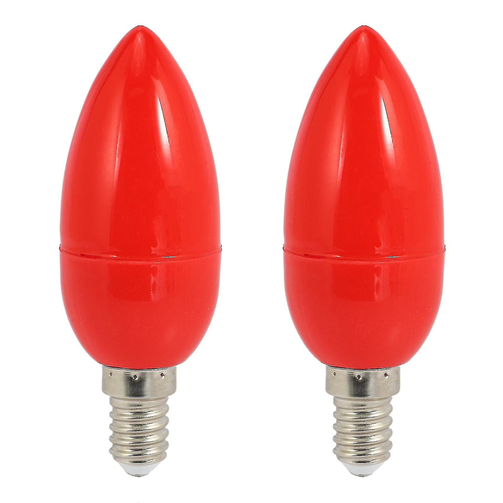 Led Candle E14 Light Bulbs Red Fortune Lamp God Lights,2pcs
