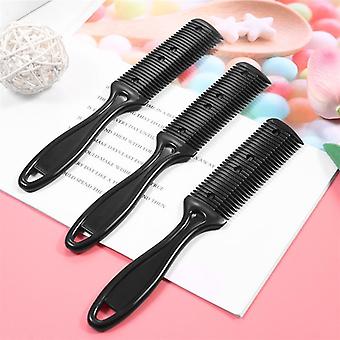 3 Pieces Razor Comb, Hair Cutter Comb Cutting Scissors, Double Edge Razor, Hair Thinning Comb Slim Haircuts Cutting Tool (Black)
