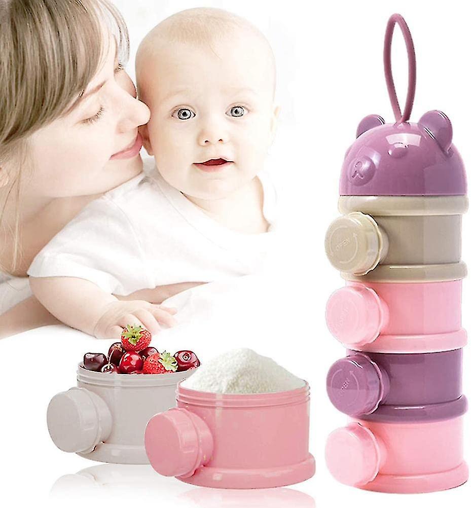 Baby Formula Dispenser, 4 Layers Baby Milk Powder Formula Dispenser, Formula Container For Travel, Non-spill Stackable