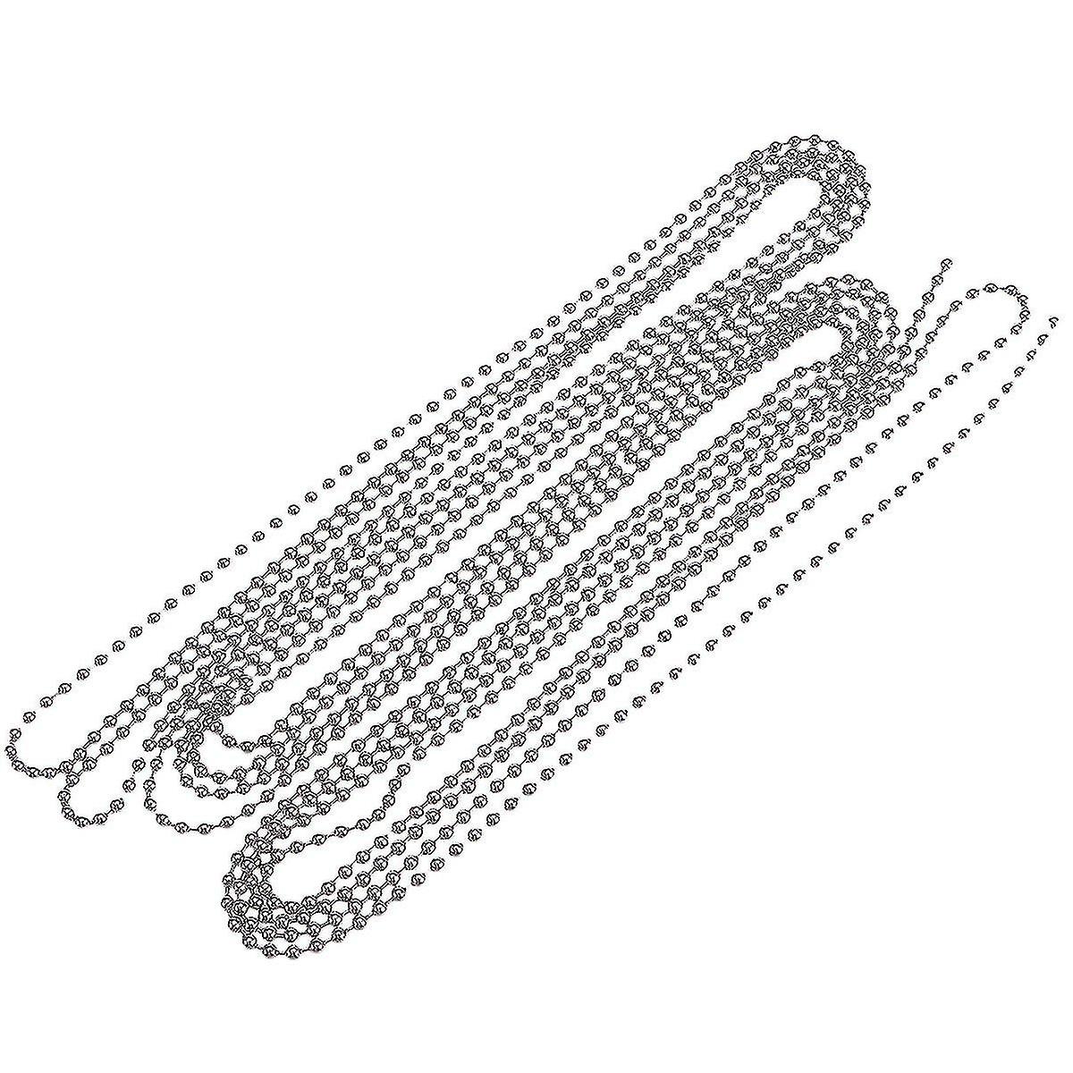 3 Meters Length Ball Chain 4.5mm Diameter With 10 Matching Connectors (silver)