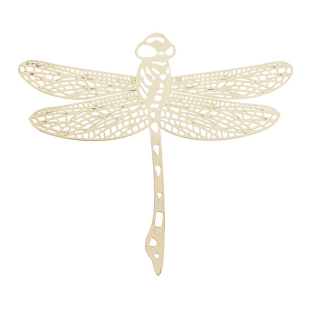 Stainless Steel Bookmark Gold Dragonfly Pattern Gift Tag 8.5x7.5cm
