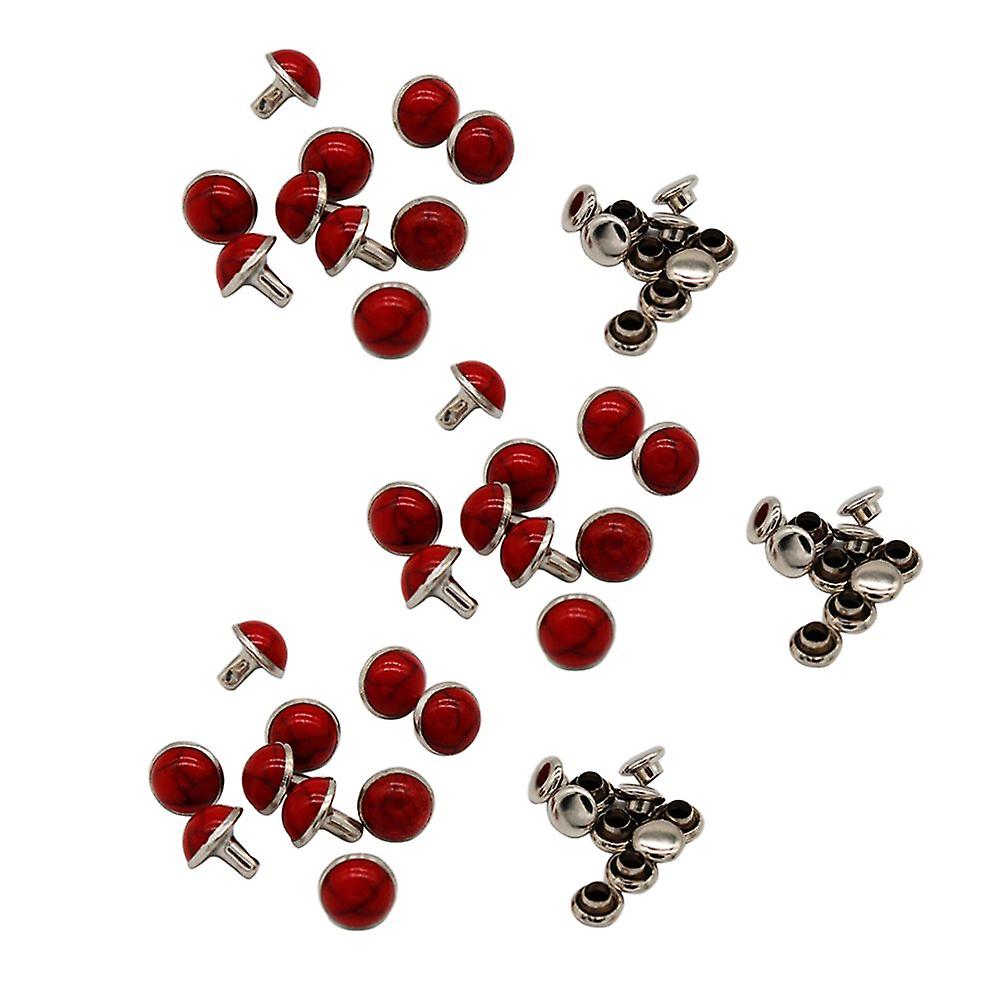 30pcs Turquoise Round Quick Rivets For Diy Leather Craft 8.5mm Red