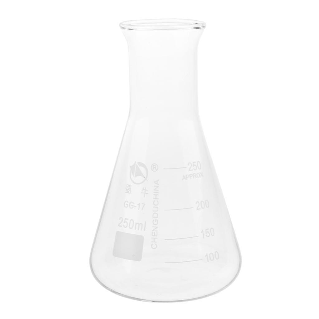 Laboratuvar Dereceli Borosilikat Cam Konik Şişe Erlenmeyer Şişesi 250mL
