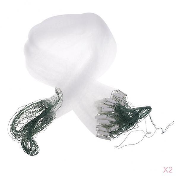 2x Fishing Net with Float Fish Trap Monofilament Small Mesh Gill Casting Net