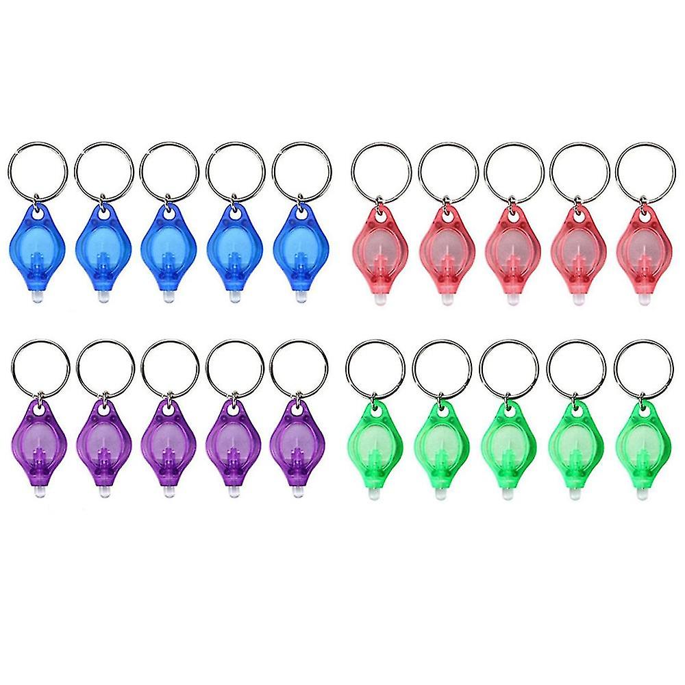 20pcs Led Keychain Mini Flashlight Led Keychain Light With Hook, Battery Included