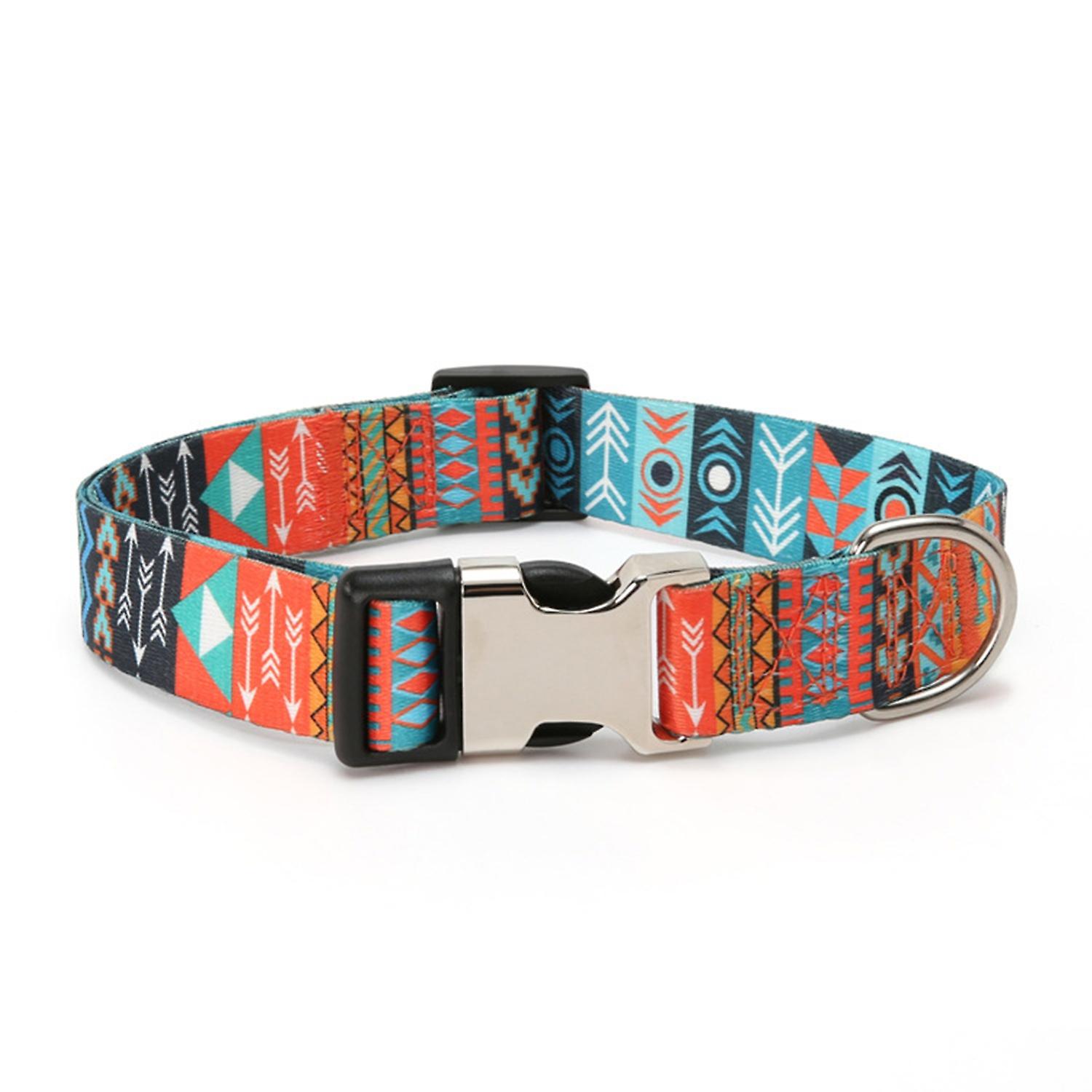 Pet Collar Breathable Adjustable Ethnic Style Small Medium Large Training Collar Pet Accessories