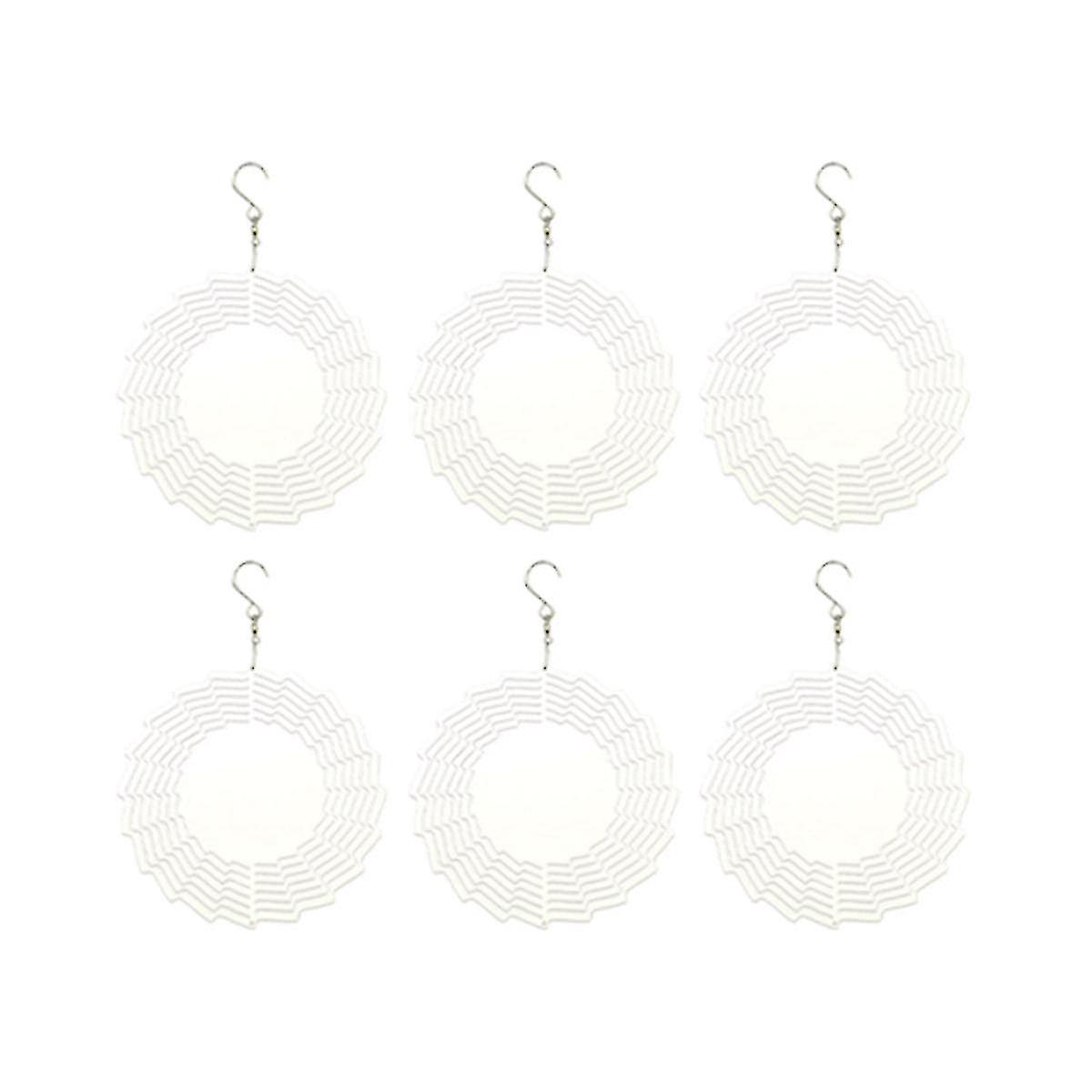 6 Pack 8 Inch 3d Sublimation Spinner Double Sided Circle Sublimation Garden Spin