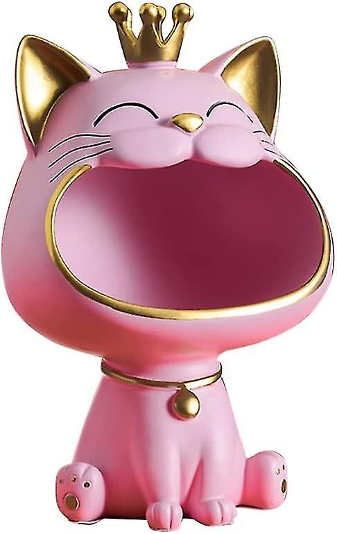 Jewellery Piece Cat Figures Storage Box, Large Statue Desk Small Items Container Organiser Sculpture For Home School