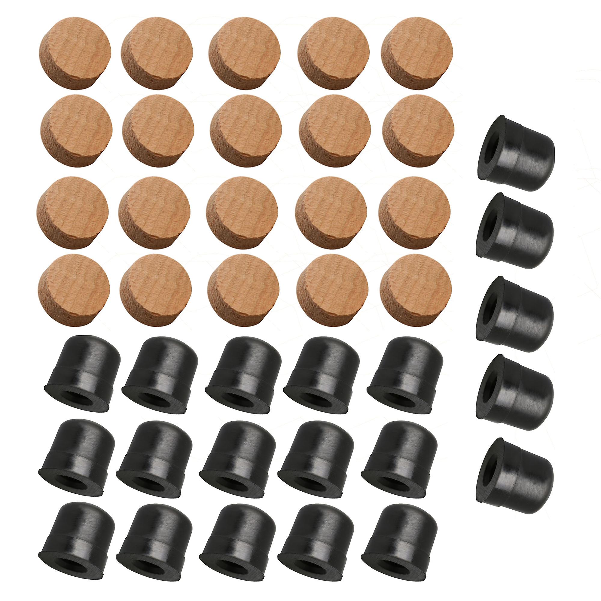 20 Pieces Trombone Rubber Bumper Tip Black and Cork Pads Repairing Kit