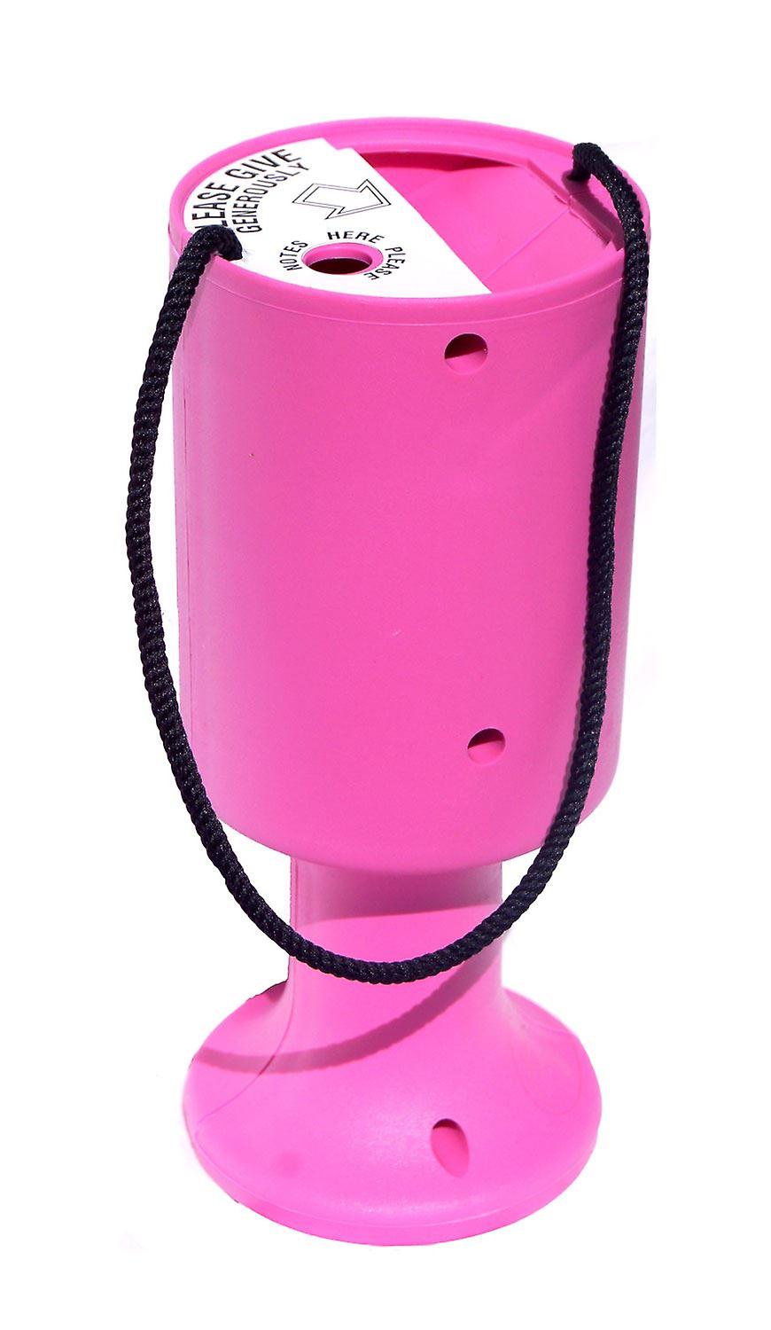 Round Charity Money Collection Box - Pink