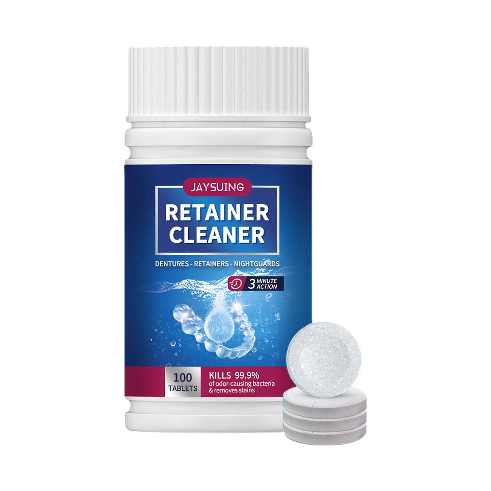 1 Bottle Denture Cleaning Tablets Fresh Breath Reduce Sensitive Dirt Cleaning Dentures Enzyme Clear Retainer Cleansing Effervescent Tablets For Home