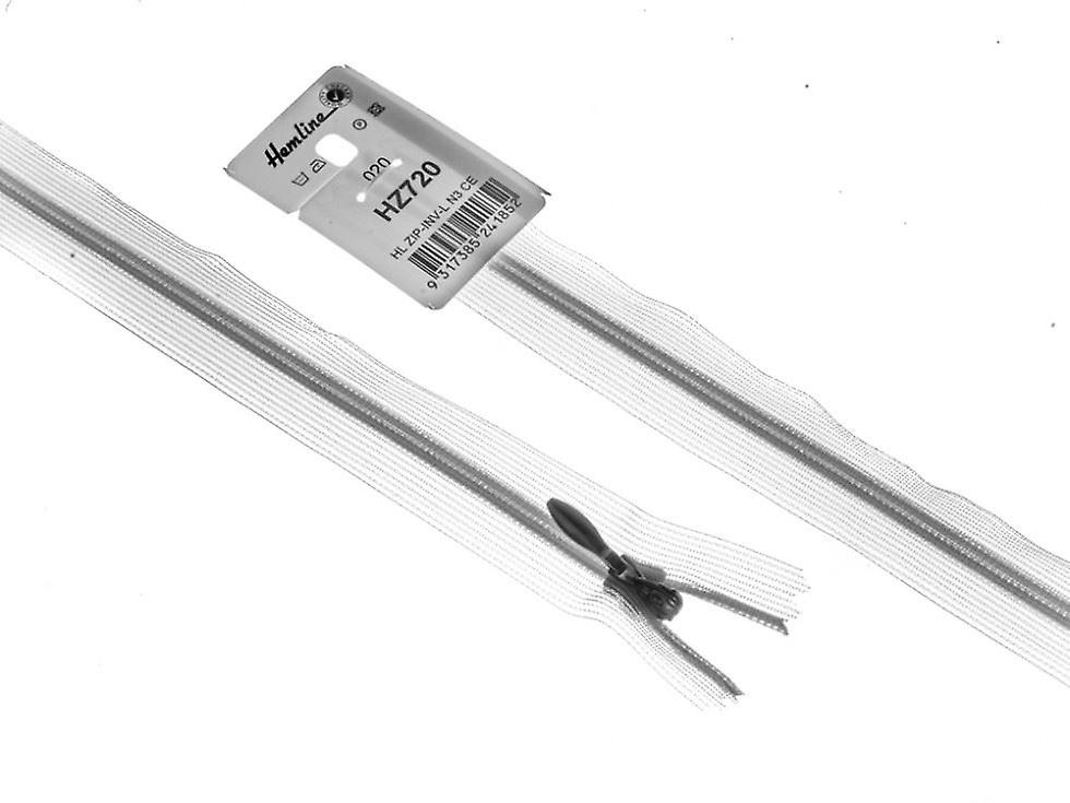 Concealed Invisible Closed End Zips 51cm Transparent - each