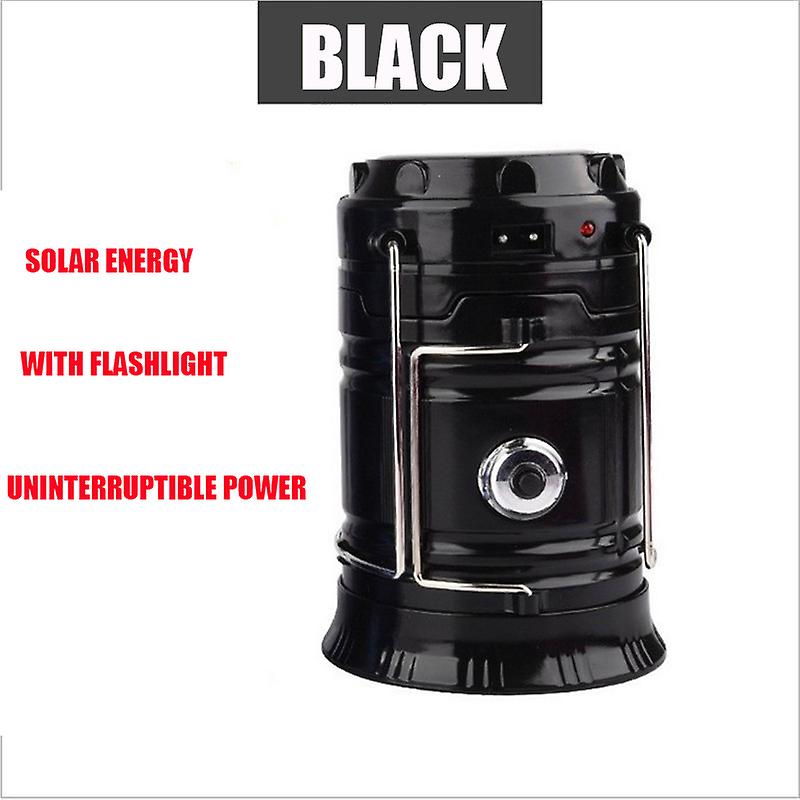 LED Camping Lantern Portable Solar Rechargeable Telescopic Handheld Lamp Outdoor Light