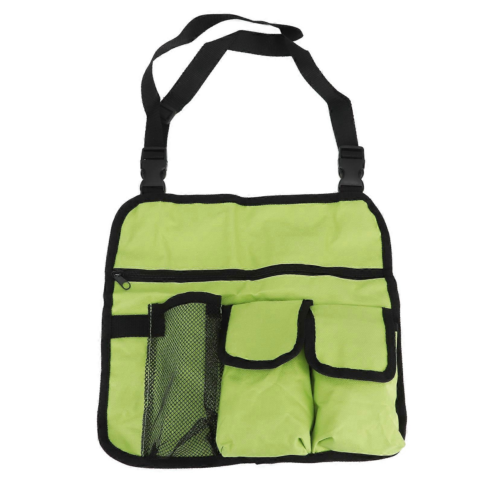 Green Beach Chair Armrest Bag with Convenient Pockets for Camping