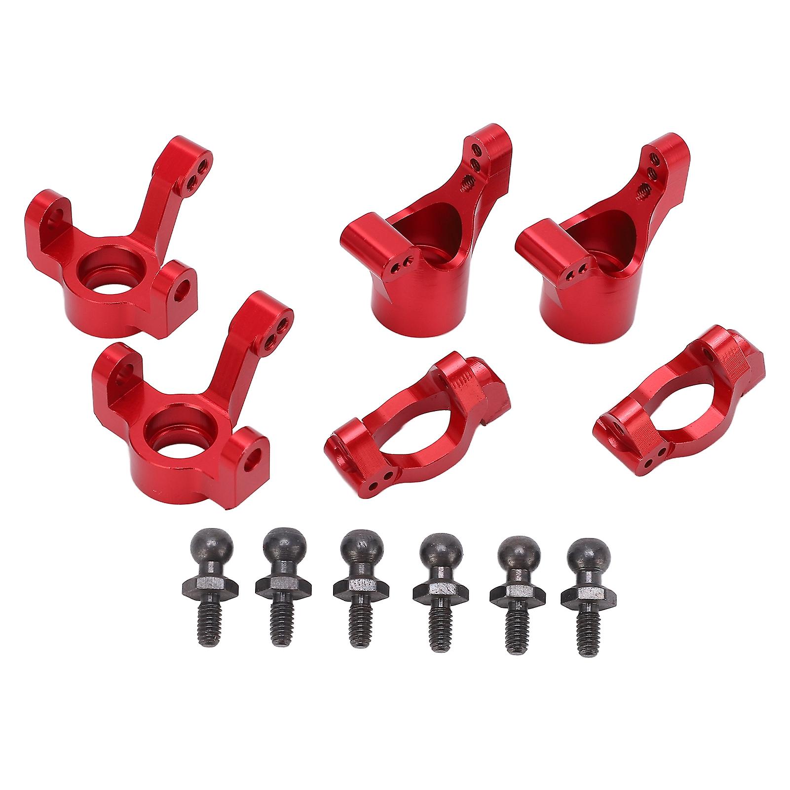 RC Aluminum C Hubs Steering Block Stub Axle Carriers Knuckles Set for Traxxas LaTrax Teton 1/18 RC CarRed