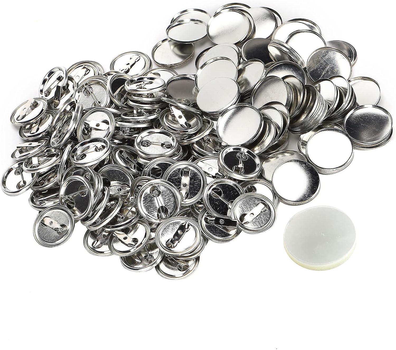 Blank Badge Button, 100pcs Blank Pin Button Round Safety Badge Emblem Medal Parts Supplies for Handi