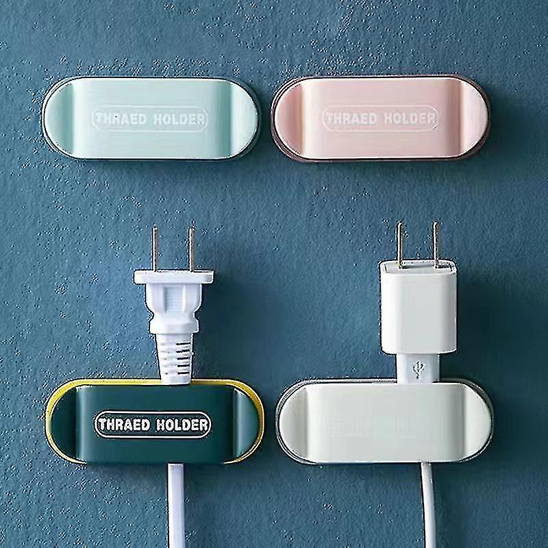 12pcs Hole Free Traceless Power Cord Kitchen Plug Holder Anti Falling Hook Wall Storage Wire Handler