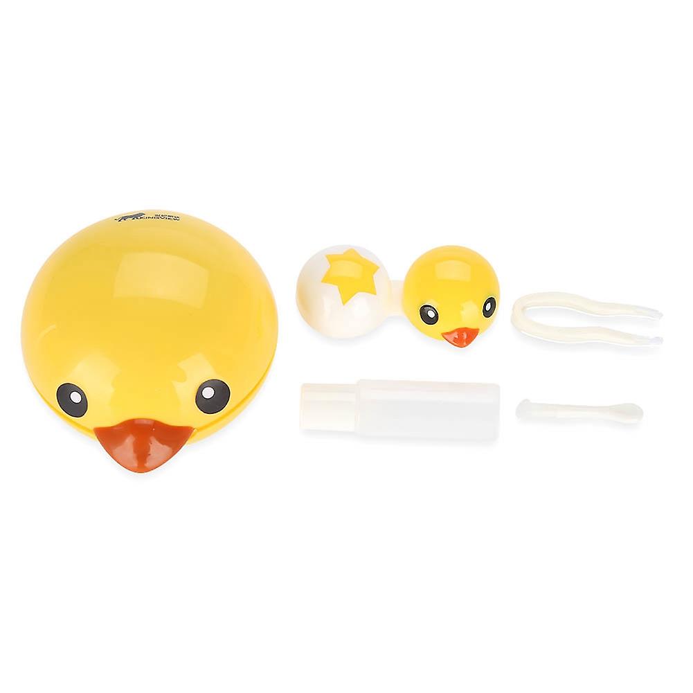 Contact lens case cartoon-shaped with a mirror