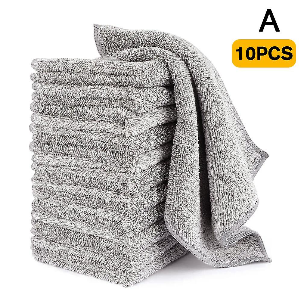 10pcs/20pcs Bamboo Charcoal Fiber Dish Towel Household Cleaning Tools